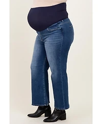 Pinkblush Plus Size Cropped Wide-Leg Jeans