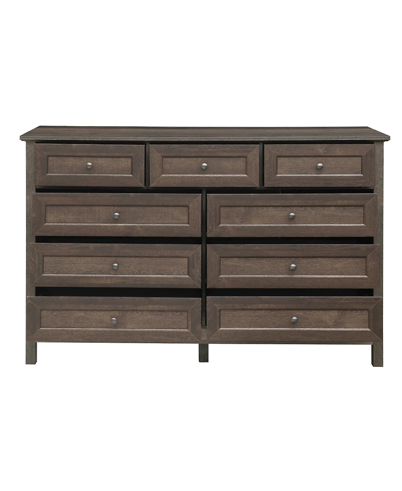 Casainc Wood Storage Cabinet with 9 Drawers and Silver Handle