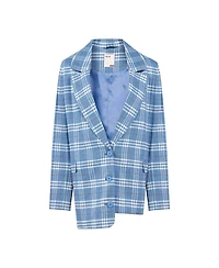 Pcfg Women's Linen-Blend Checked Free Heaven Blazer