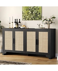 Gaomon 4-Door Boho Sideboard Buffet Cabinet