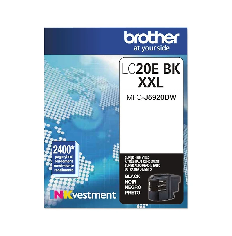 Brother LC20EBK INKvestment 2,400 Page-Yield Super High-Yield Ink - Black