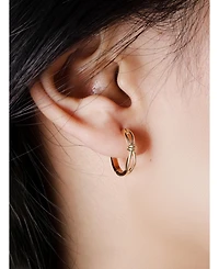 Devata Love Knot Hoop Earrings in 14K Gold, approx. 2.3 grams.