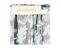 Pre-Owned Zimmermann Women's Blue Floral Print Crepe Ruffled Wrap Mini Dress