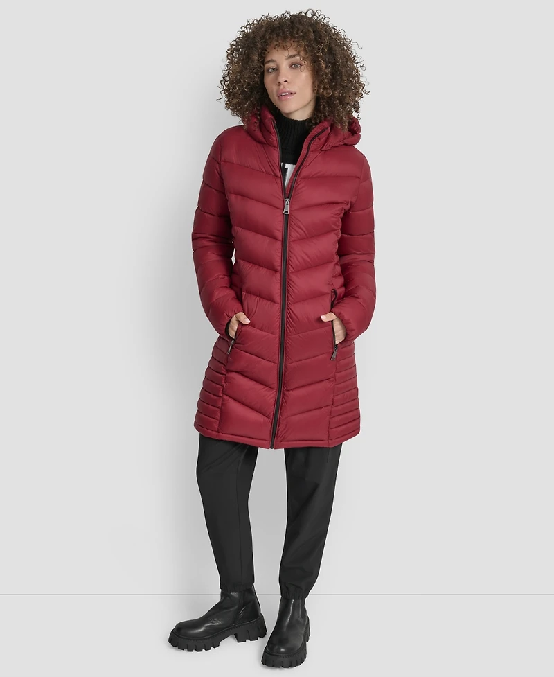 Dkny Women's Zip-Front Long Coat