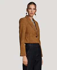 Avec Les Filles Women's Cropped Spread Collar Blazer