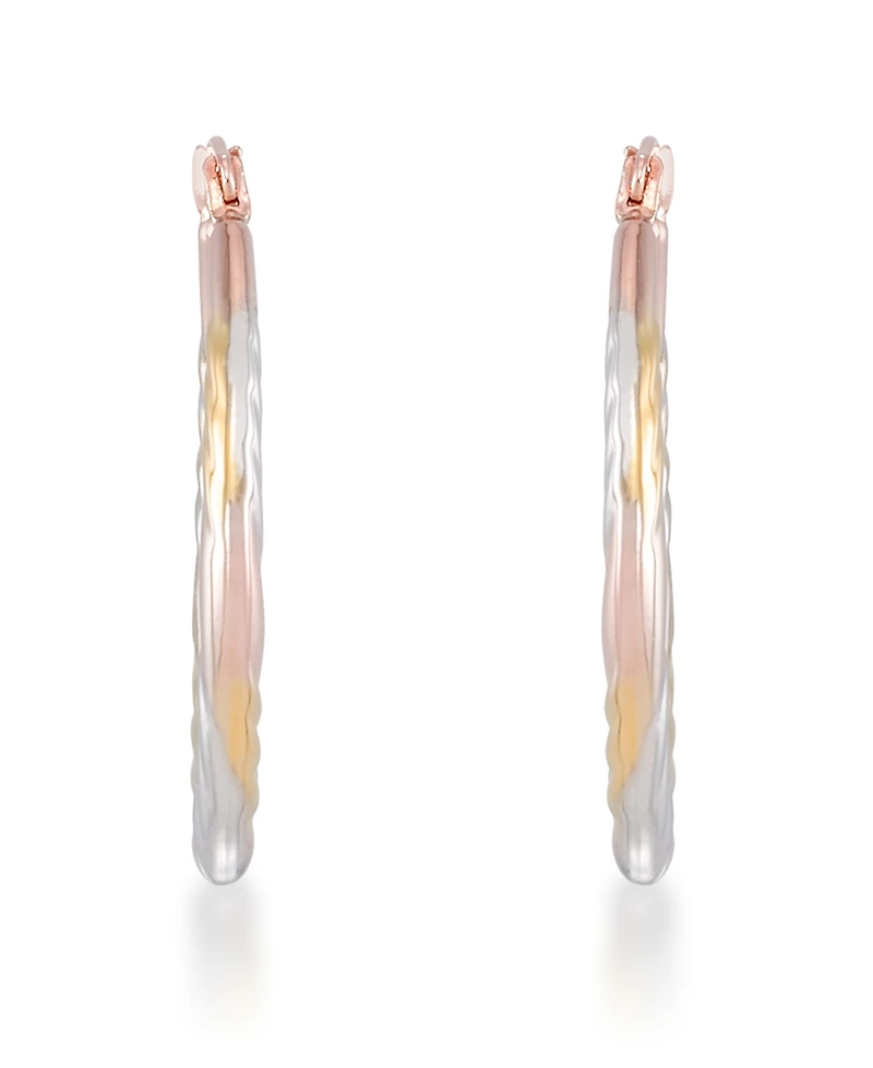 Macy's Hoop Earrings in 14K Rose Gold and Yellow Gold Over Sterling Silver