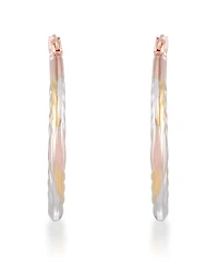 Macy's Hoop Earrings in 14K Rose Gold and Yellow Gold Over Sterling Silver