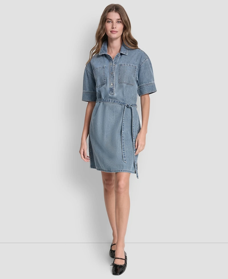 Dkny Jeans Women's Button-Front Shirt Dress