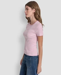 Dkny Jeans Women's Crewneck Striped Top