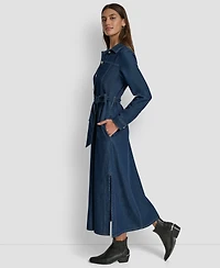 Dkny Jeans Women's Self-Belted A-Line Shirt Dress