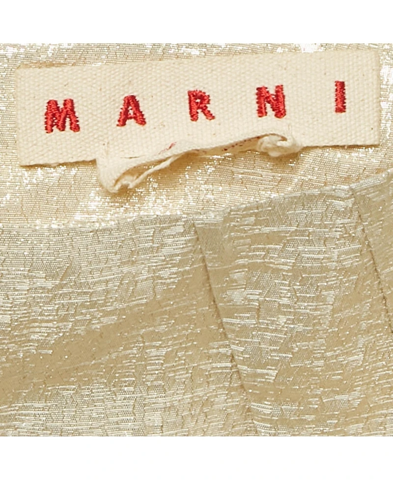 Pre-Owned Marni Women's Gold Silk Blend Lurex Mini Skirt