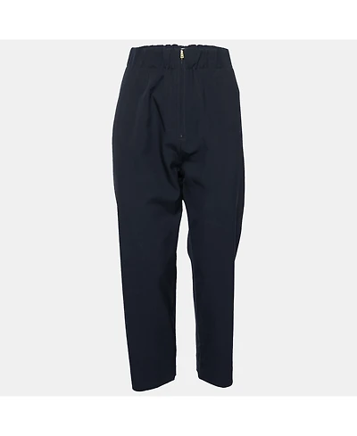 Pre-Owned Marni Women's Navy Blue Crepe Tapered Pants