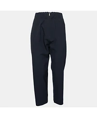 Pre-Owned Marni Women's Navy Blue Crepe Tapered Pants