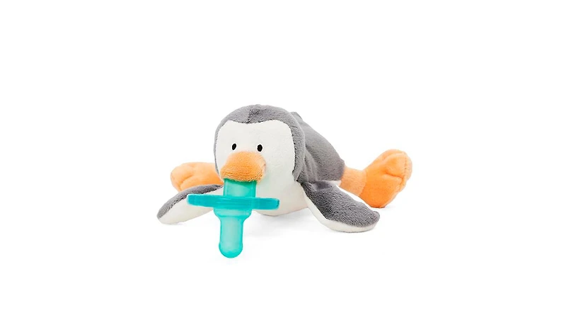 WubbaNub Baby Grey Penguin Pacifier