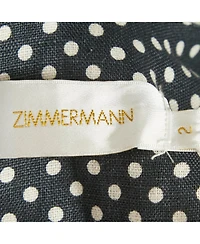 Pre-Owned Zimmermann Women's Polka Dots Linen Painted Heart Cascade Top