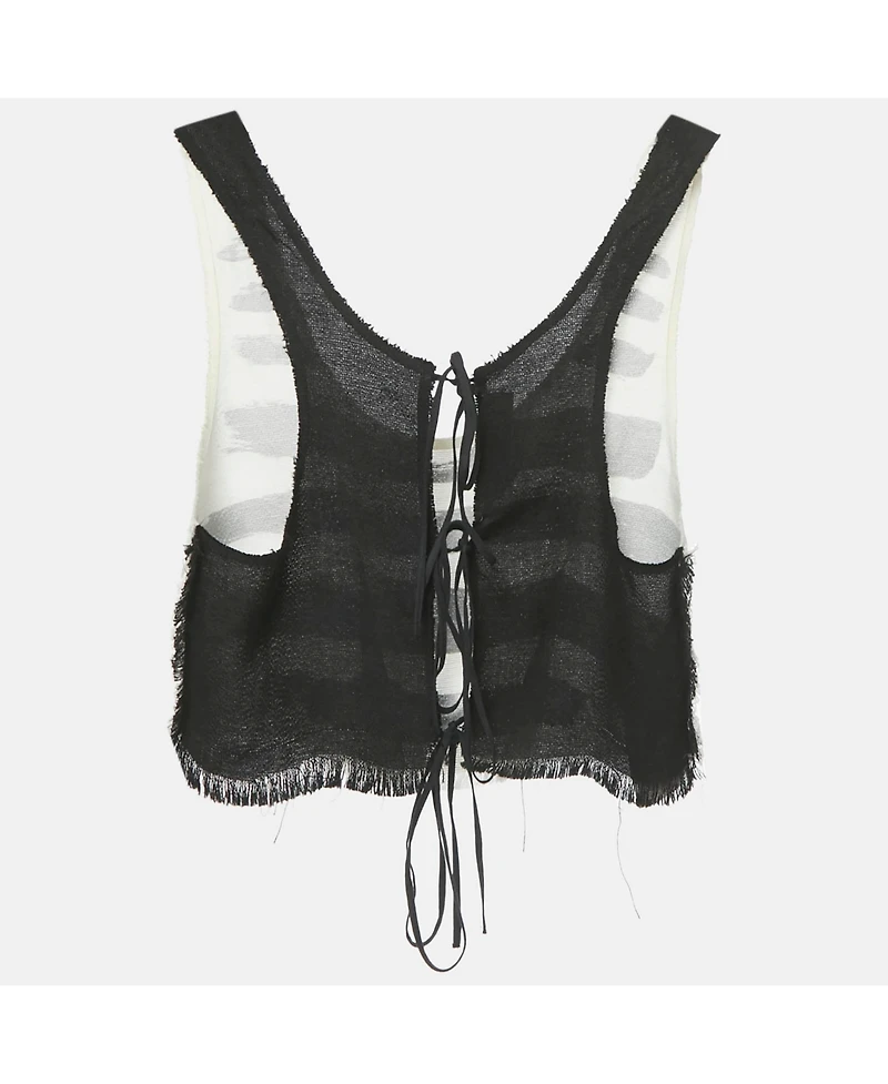 Pre-Owned Marni Women's Brushstroke Print Hemp Blend Gauze Cropped Tank Top