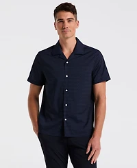 Perry Ellis Men's Hexagon Pop Print Camp-Collar Shirt