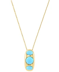 Effy Collection Turquoise Pendant Necklace in Yellow Gold Over Silver