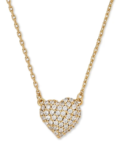 kate spade new york Amour Cubic Zirconia Gold-Tone Pave Pendant Necklace