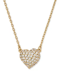kate spade new york Amour Cubic Zirconia Gold-Tone Pave Pendant Necklace