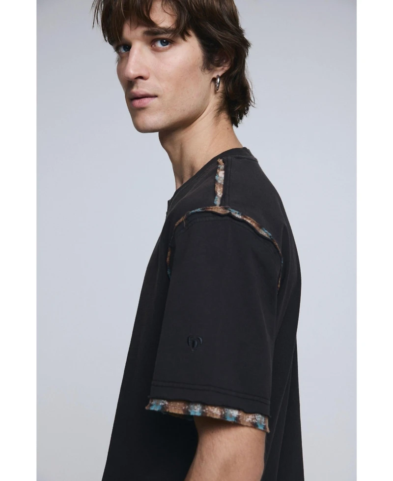 Desigual Men's Men s Short-Sleeve Seam Detail T-Shirt