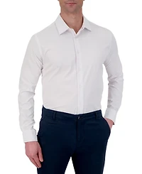 Report Collection Men's 4-Way Tonal Herringbone Print Woven Dress Shirt