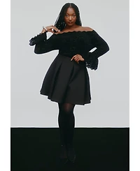 Eloquii Women's Plus Flouncy Pleated Mini Skirt