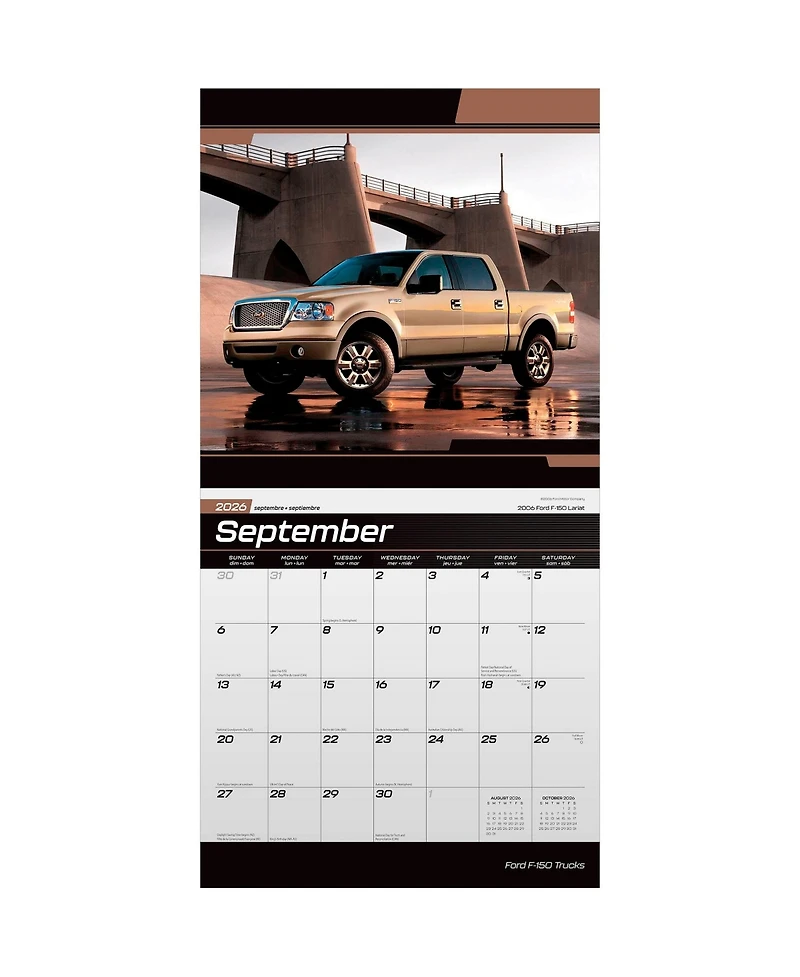 BrownTrout Ford F150 Trucks Official | 2026 12 x 24 Inch (Hanging) Monthly Square Wall Calendar | Plastic-Free