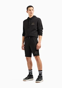 A|X Armani Exchange Men's Metallic Logo-Print 9" Drawstring Shorts