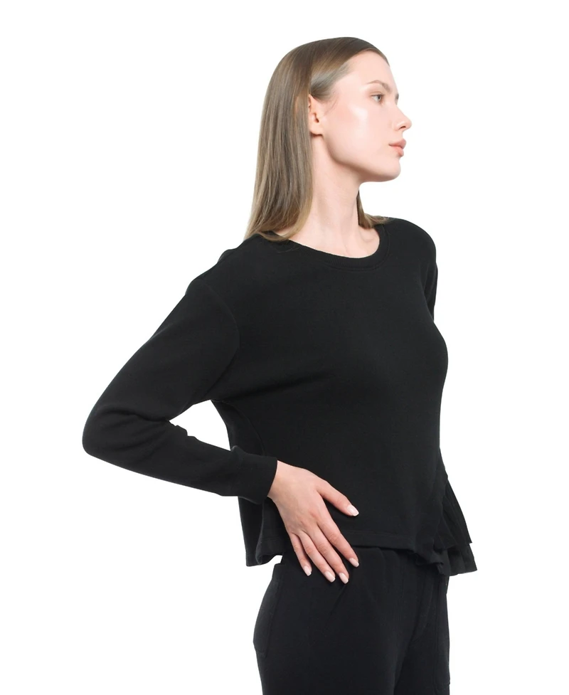 Wilt Clothing Women's Round Neck Mix Media Sweatshirt