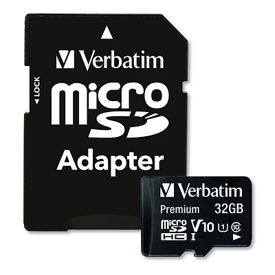 Verbatim 44083 32GB Premium microSDHC Memory Card with Adapter