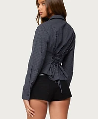 Edikted Women's Lisbet Checkered Button Up Shirt