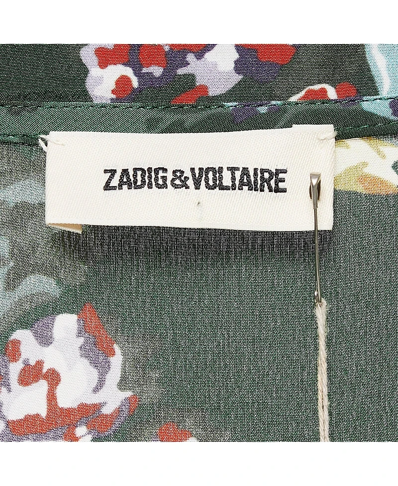 Pre-Owned Zadig & Voltaire Women's Green Resist Print Silk Dress