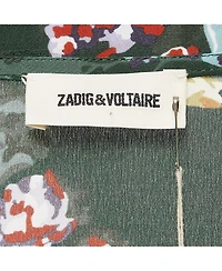 Pre-Owned Zadig & Voltaire Women's Green Resist Print Silk Dress