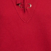Pre-Owned Zadig & Voltaire Women's Pre-Owned Zadig and Voltaire Red Rib Knit Lace-Up Kassy Lc Sweater