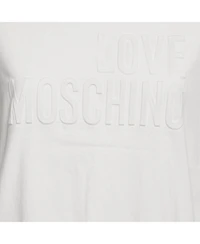 Pre-Owned Love Moschino Women's Blue Striped Denim Button Front Shirt