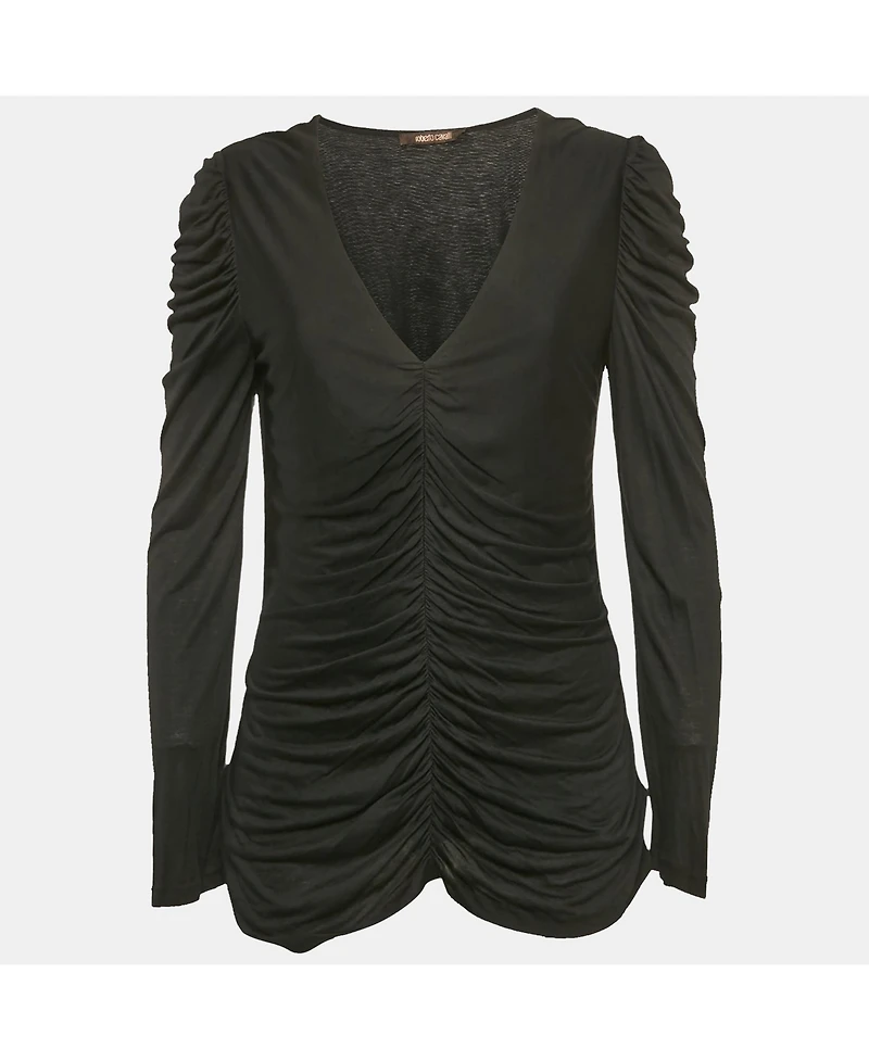 Pre-Owned Roberto Cavalli Women's Ruched Jersey Top