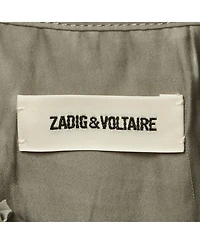 Pre-Owned Zadig & Voltaire Women's Grey Satin Belted Raos Maxi Dress