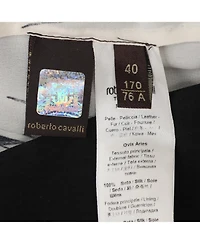 Pre-Owned Roberto Cavalli Women's Multicolor Printed Silk Side Slits Midi Skirts