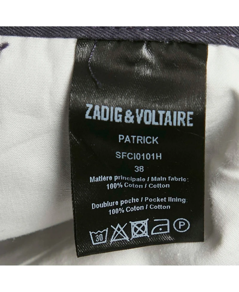 Pre-Owned Zadig & Voltaire Men's Blue Cotton Patrick Chino Pants