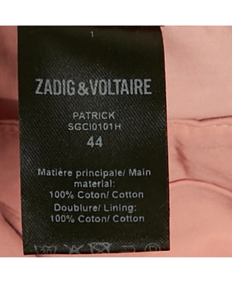 Pre-Owned Zadig & Voltaire Men's Pink Cotton Patrick Chino Trousers