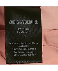 Pre-Owned Zadig & Voltaire Men's Pink Cotton Patrick Chino Trousers