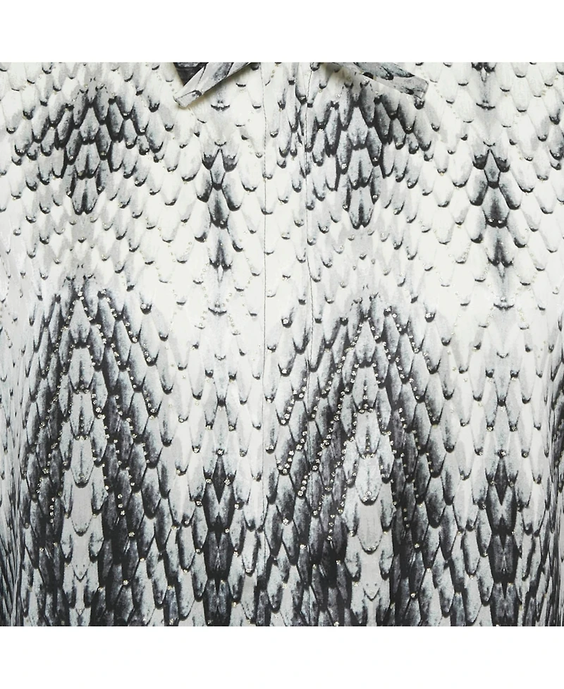 Pre-Owned Roberto Cavalli Women's Printed Neck Tie Detail Shirt