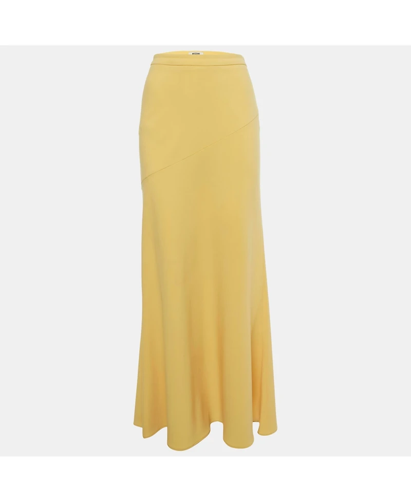 Pre-Owned Moschino Women's Cheap And Chic Yellow Crepe Flared Maxi Skirt