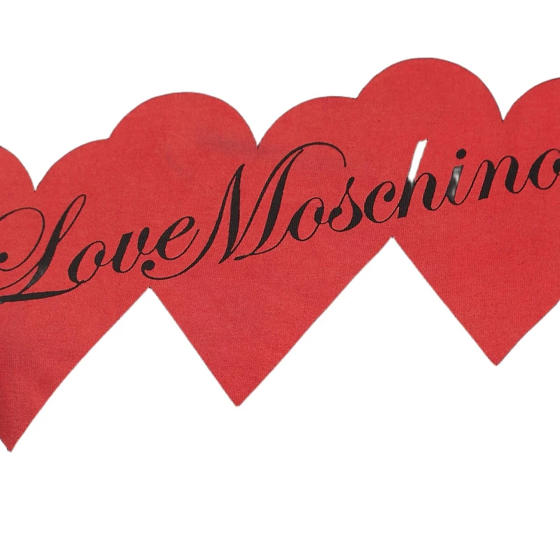 Pre-Owned Love Moschino Women's Logo Print Cotton Short Sleeve Slim Fit T-Shirt