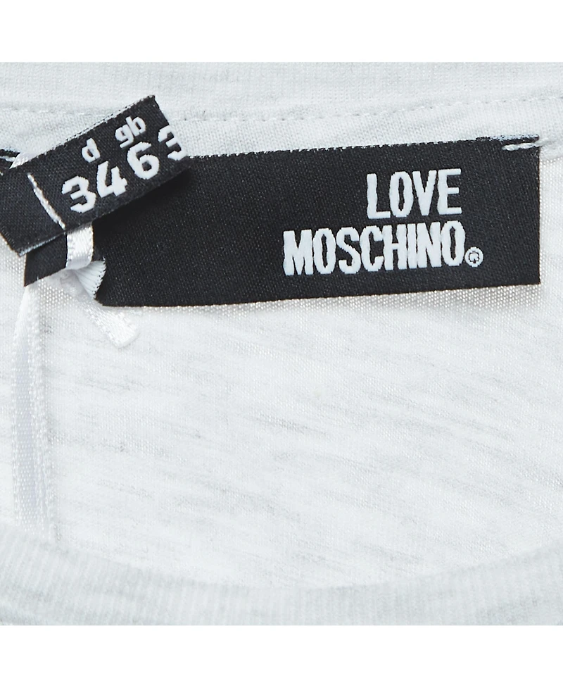 Pre-Owned Love Moschino Women's Logo Print Cotton Crew Neck T-Shirt