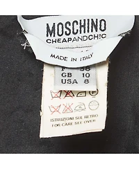 Pre-Owned Moschino Women's Cheap and Chic Vintage Black Silk Midi Dress with Metal Embellished Neck