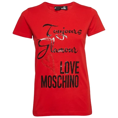 Pre-Owned Love Moschino Women's Blue Striped Denim Button Front Shirt