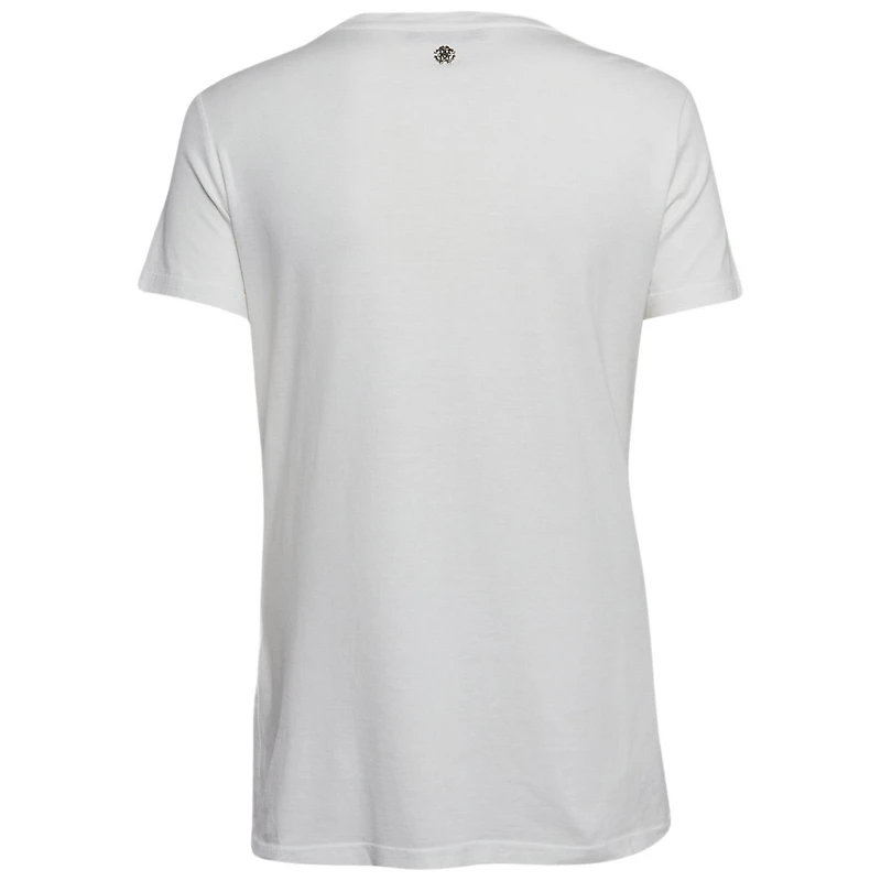 Pre-Owned Roberto Cavalli Women's White Crystal Embellished Knit Top