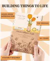 Robotime 3D Puzzles Tulip Diy Model Building Kits Artificial Flower Toys for Thanksgiving Mother's Valentine's Day